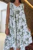 Made in Italy Tiki Pure Cotton Midi Dress White /43 =